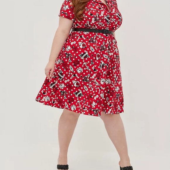 MIDI POPLIN COLLARED SWING DRESS - Picture 5 of 6